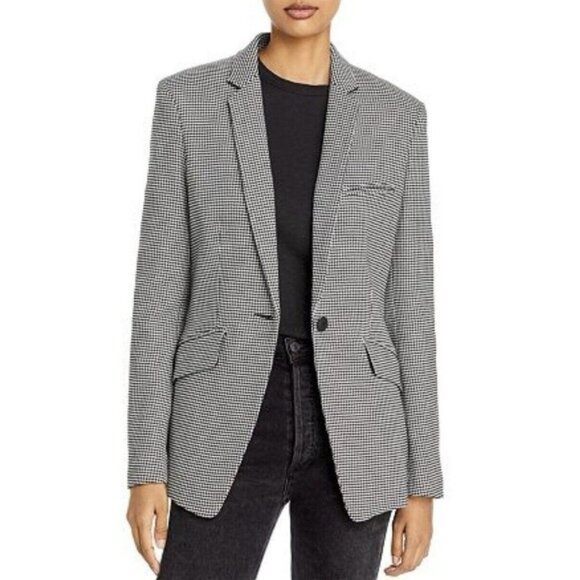 Rag & Bone Andre Black & White Check Houndstooth Blazer Jacket Size 4 - Picture 11 of 12